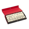 DOUBLE 6 Dominoes Ivory Color Tiles w/ Black Dots in Case